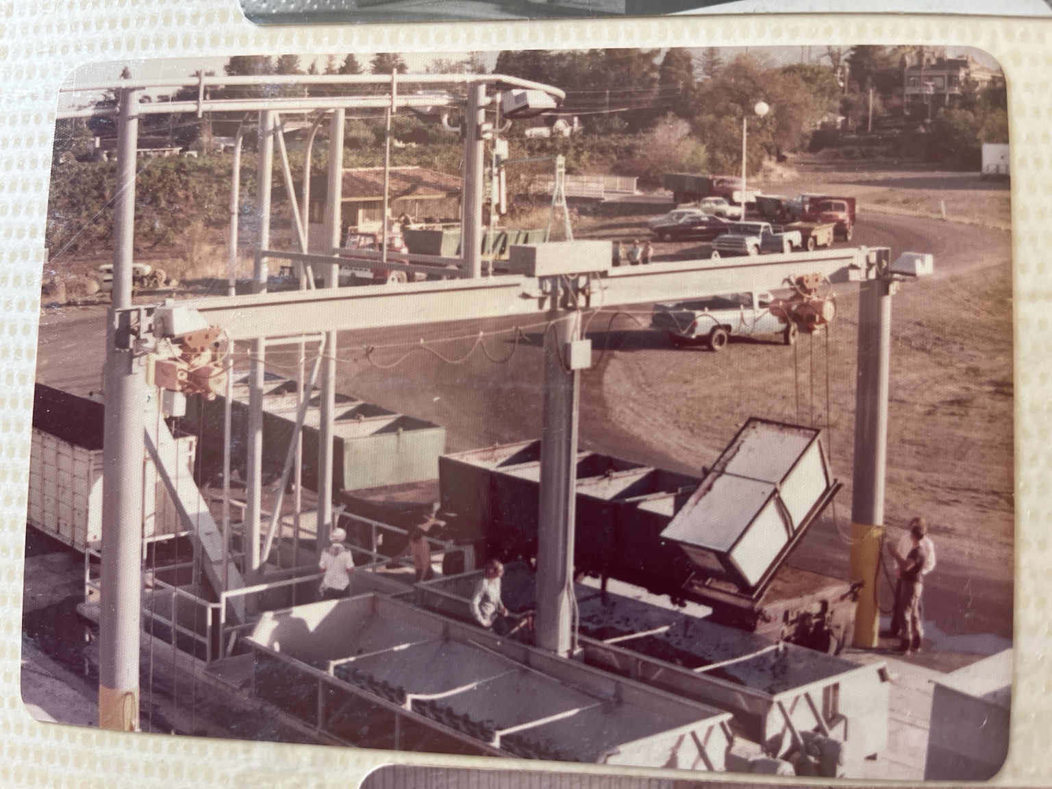 Historical photograph of a material-handling installation