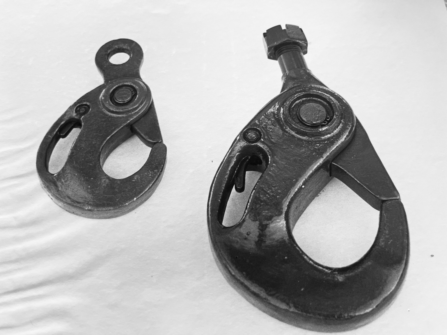 Historical photograph of two mechanical components
